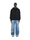 Off-white Barber Arrow Skate Black Hoodie With Logo Lettering On The Front And Maxi Logo Print On The Rear In  In 1001 Black/white
