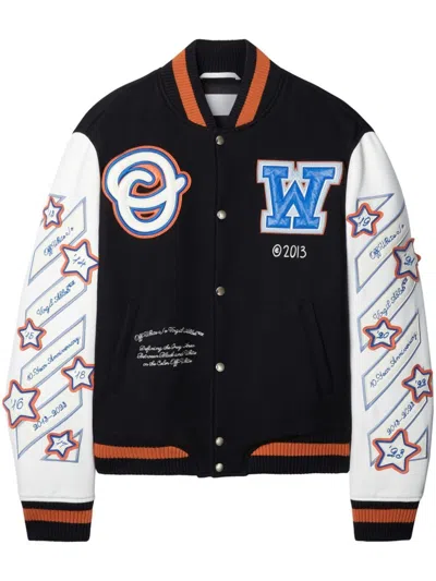 OFF-WHITE OFF-WHITE WIZ LEA WOOL VARSITY JACKET