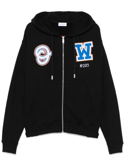 Off-white Wiz Patch Skate Hoodie In Black