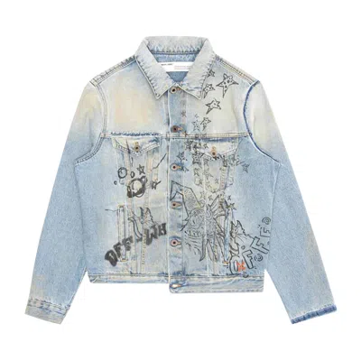 Pre-owned Off-white Wizard Slim Deconstructed Jacket 'extreme Bleach' In Black