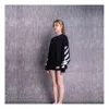Off-white (wmns)  Casual Colorblock Logo Round Neck Pullover Hoodie Black