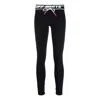 Off-white Black Leggings With Logo And Drawstring In Stretch Polyamide Woman In Black