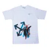 Off-white (wmns)  C/o Virgil Abloh Brushstroke Arrows Tomboy Tee White In Blue