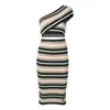 Off-white (wmns)  Criss Cross Knit Dress 'multi-color' In Brown