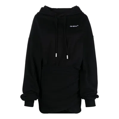 Off-white (wmns)  Logo-embroidered Cotton Hoodie 'black'