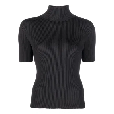 Off-white (wmns)  Logo-trim Ribbed T-shirt 'black'