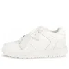 Off-white Monochromatic Leather Sneakers With Textured Sole In White