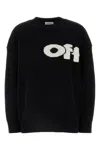 Off-white Black Wool Blend Oversize Sweater In Blackwh