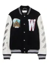 Off-white Wo Soundsystem Varsity Jacket In Black