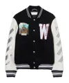 Off-white Wo Soundsystem Varsity Jacket In Black