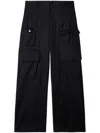 Off-white Toybox Logo-embroidered Cargo Pants In Wool In Black