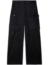 Off-white Toybox Logo-embroidered Cargo Pants In Wool In Black