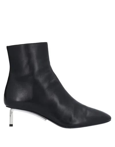 OFF-WHITE OFF-WHITE WOMAN ANKLE BOOTS BLACK SIZE 8 LEATHER,17033562FR 7
