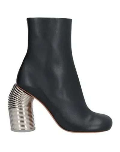 OFF-WHITE OFF-WHITE WOMAN ANKLE BOOTS BLACK SIZE 8 LEATHER