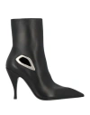 Off-white Woman Ankle Boots Black Size 7 Leather In Black