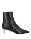 Off-white Woman Ankle Boots Black Size 8 Leather In Black