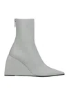 Off-white Woman Ankle Boots Light Grey Size 6 Soft Leather In Grey