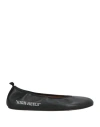 Off-white Woman Ballet Flats Black Size 7 Leather In Black