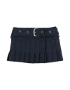Off-white Woman Belt Midnight Blue Size 4 Virgin Wool, Elastane, Polyamide In Blue