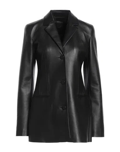 Off-white Woman Blazer Black Size 4 Lambskin