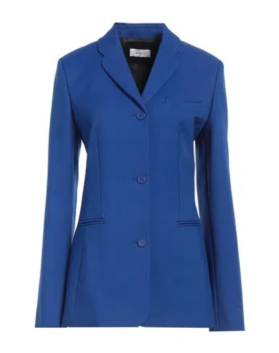 Off-white Woman Blazer Bright Blue Size 6 Polyester