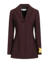 Off-white Woman Blazer Dark Brown Size 6 Polyester, Virgin Wool, Elastane