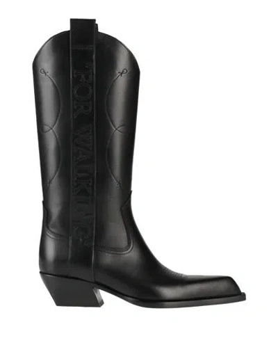 OFF-WHITE OFF-WHITE WOMAN BOOT BLACK SIZE 8 LEATHER