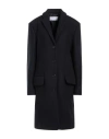 Off-white Woman Coat Midnight Blue Size 8 Virgin Wool, Polyamide In Blue