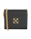 Off-white Woman Crossbody Wallet Black Size - Leather In Black