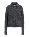 Off-white Distressed Denim Jacket With Tattoo Motif In Black