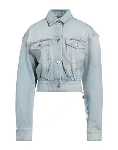 Off-white Woman Denim Outerwear Blue Size 12 Cotton