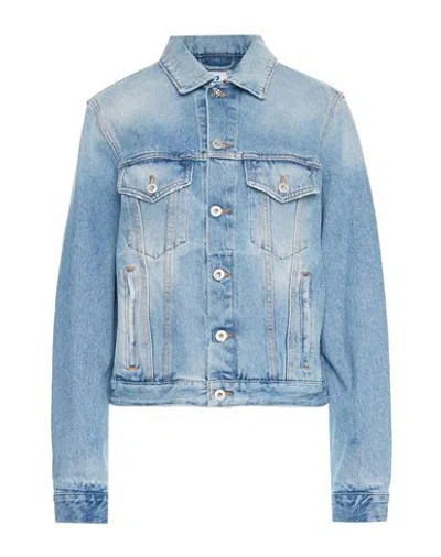 Off-white Woman Denim Outerwear Blue Size 12 Cotton