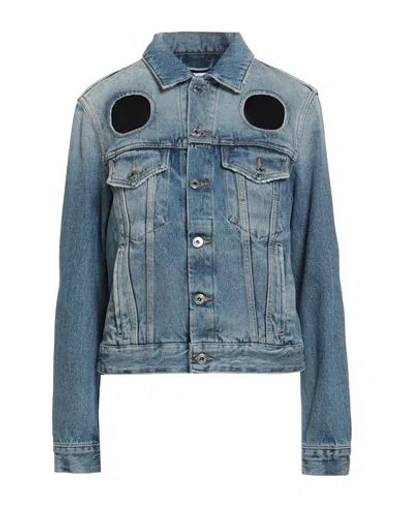 Off-white Woman Denim Outerwear Blue Size 4 Cotton