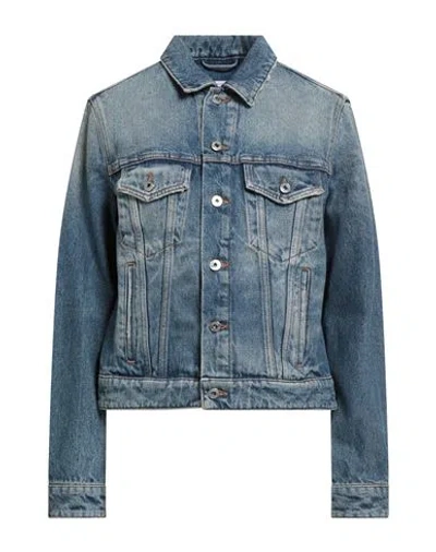 Off-white Woman Denim Outerwear Blue Size 8 Cotton