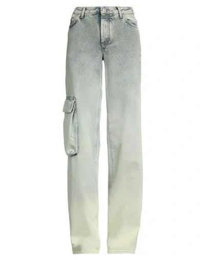 OFF-WHITE OFF-WHITE WOMAN JEANS BLUE SIZE 27 COTTON