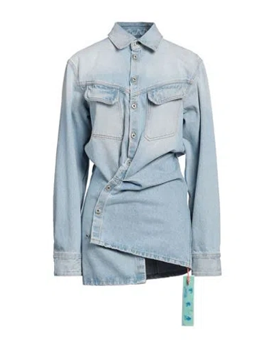 Off-white Woman Denim Shirt Blue Size 6 Cotton