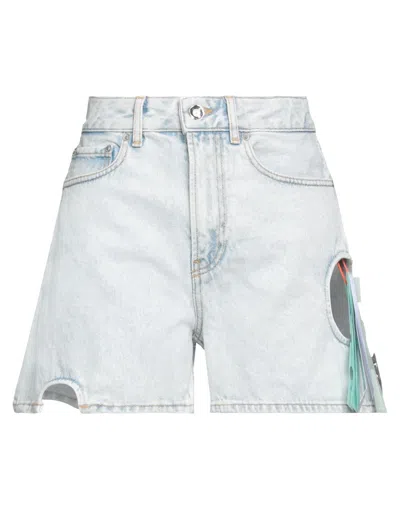 Off-white Woman Denim Shorts Blue Size 25 Cotton