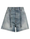 Off-white Woman Denim Shorts Blue Size 30 Cotton In Blue