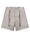 Off-white Woman Denim Shorts Taupe Size 29 Cotton In Grey