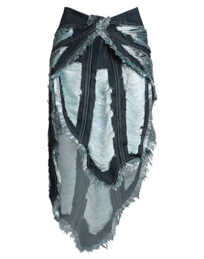 Off-white Woman Denim Skirt Blue Size 6 Cotton, Polyester