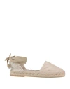 Off-white Woman Espadrilles Beige Size 9 Leather