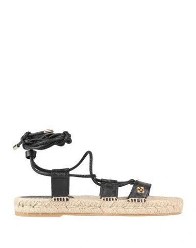 Off-white Woman Espadrilles Black Size 8 Leather
