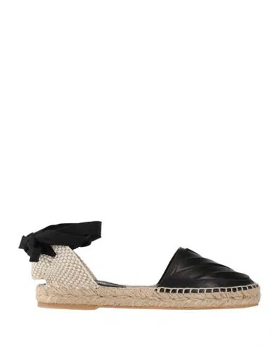 Off-white Woman Espadrilles Black Size 8 Leather