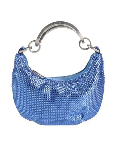 Off-white Woman Handbag Blue Size - Leather, Textile Fibers