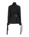 Off-white Belted Cotton-twill Jacket In Black