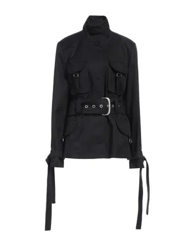 OFF-WHITE OFF-WHITE WOMAN JACKET BLACK SIZE 6 COTTON