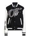 Off-white Wo Emb Bling Stars Varsity Jacket In Black