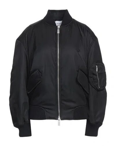 OFF-WHITE OFF-WHITE WOMAN JACKET BLACK SIZE 4 POLYAMIDE, WOOL, ACRYLIC, ELASTANE
