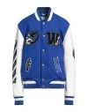 Off-white Woman Jacket Bright Blue Size 6 Virgin Wool, Polyamide, Lambskin, Elastane In Blue