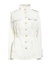 Off-white Woman Jacket Cream Size 4 Cotton, Linen
